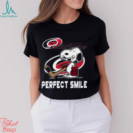 NHL Carolina Hurricanes Snoopy Perfect Smile The Peanuts Movie Hockey T Shirt