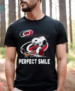 NHL Carolina Hurricanes Snoopy Perfect Smile The Peanuts Movie Hockey T Shirt