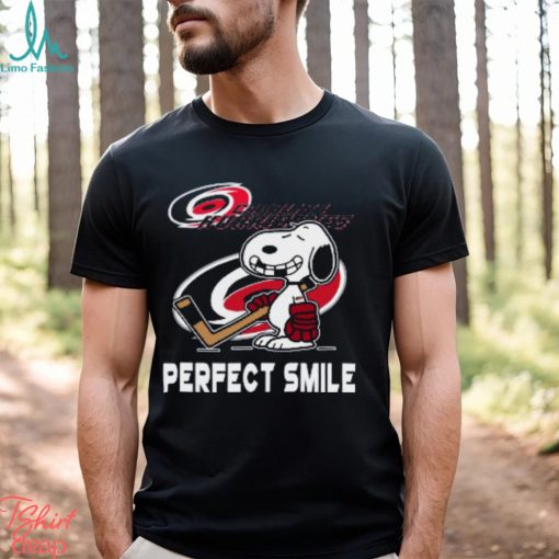 NHL Carolina Hurricanes Snoopy Perfect Smile The Peanuts Movie Hockey T Shirt