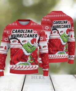 NHL Carolina Hurricanes Ugly Sweater Grinch Christmas Sweater