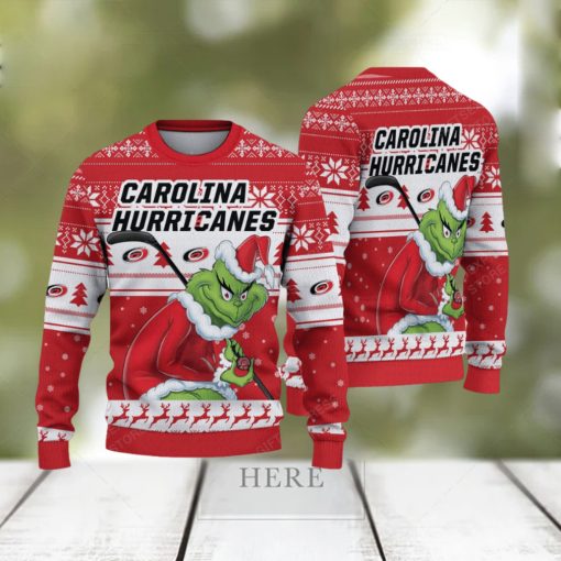 NHL Carolina Hurricanes Ugly Sweater Grinch Christmas Sweater