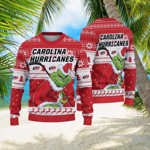 NHL Carolina Hurricanes Ugly Sweater Grinch Christmas Sweater