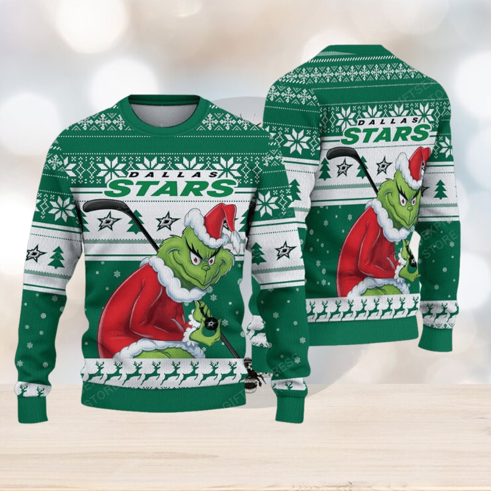 NHL Dallas Stars Grinch Ugly Sweater NHL Dallas Stars Grinch Ugly Sweater