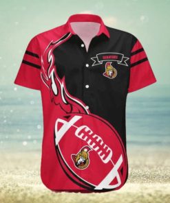 NHL Flame Ball Design Ottawa Senators Hawaiian Shirt