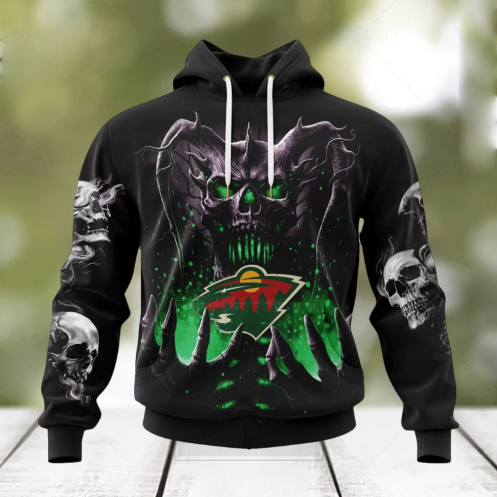 NHL Minnesota Wild Special Skull Art Design Hoodie NHL Minnesota Wild Special Skull Art Design Hoodie