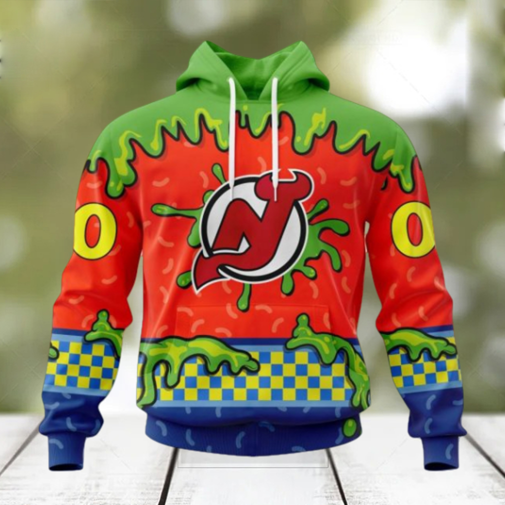 NHL New Jersey Devils Special Nickelodeon Design Hoodie NHL New Jersey Devils Special Nickelodeon Design Hoodie