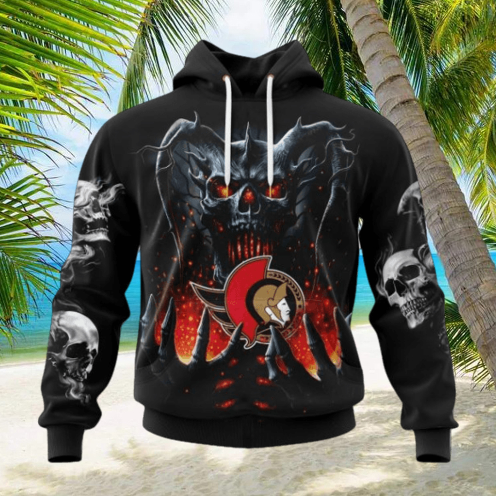 NHL Ottawa Senators Special Skull Art Design Hoodie NHL Ottawa Senators Special Skull Art Design Hoodie