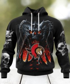 NHL Ottawa Senators Special Skull Art Design Hoodie
