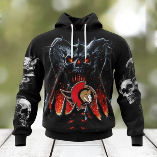 NHL Ottawa Senators Special Skull Art Design Hoodie