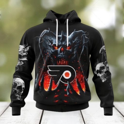 NHL Philadelphia Flyers Special Skull Art Design Hoodie