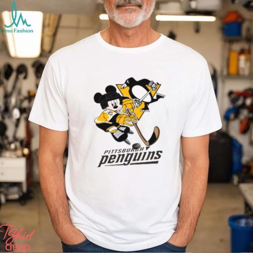 NHL Pittsburgh Penguins Mickey Mouse Disney Hockey T Shirt