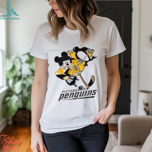 NHL Pittsburgh Penguins Mickey Mouse Disney Hockey T Shirt