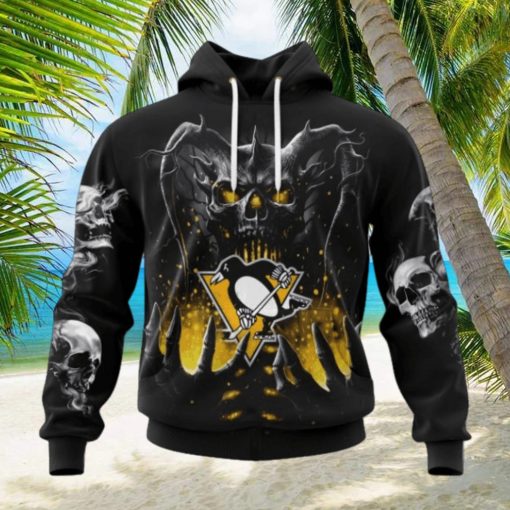 NHL Pittsburgh Penguins Special Skull Art Design Hoodie