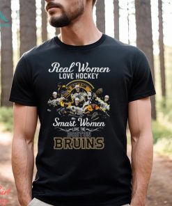 NHL Real Women Love Hockey Smart Women Love The Boston Bruins Gift For Fan Unisex T Shirt