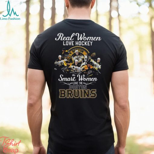 NHL Real Women Love Hockey Smart Women Love The Boston Bruins Gift For Fan Unisex T Shirt