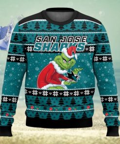 NHL San Jose Sharks Grinch 3D Christmas Sweater Ugly Christmas Sweater Christmas Gift Ideas