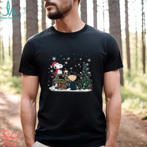 NHL San Jose Sharks Snoopy Charlie Brown Woodstock Christmas Stanley Cup Hockey T Shirt