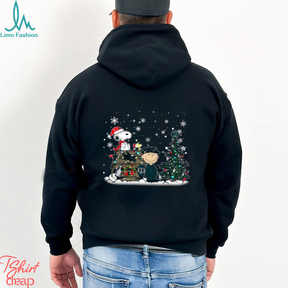 NHL San Jose Sharks Snoopy Charlie Brown Woodstock Christmas Stanley Cup Hockey T Shirt NHL San Jose Sharks Snoopy Charlie Brown Woodstock Christmas Stanley Cup Hockey T Shirt