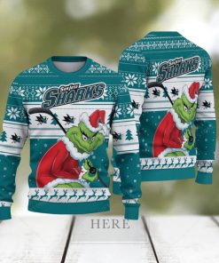 NHL San Jose Sharks Ugly Sweater Grinch Christmas Sweater