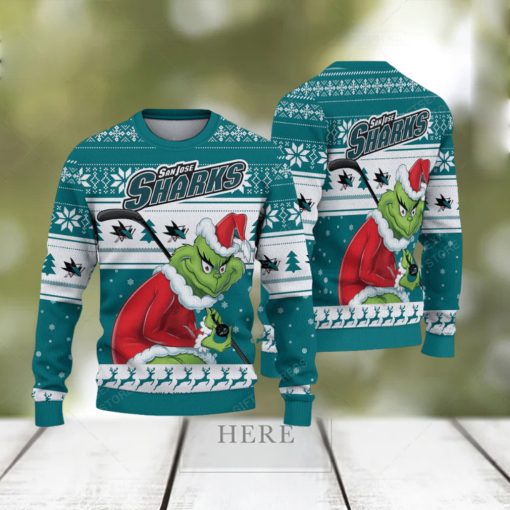 NHL San Jose Sharks Ugly Sweater Grinch Christmas Sweater