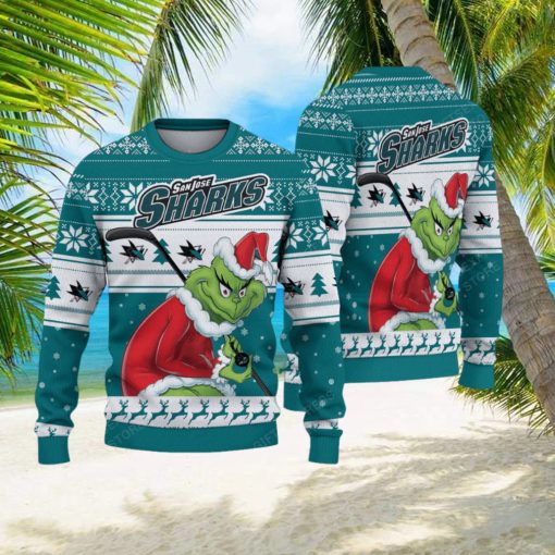 NHL San Jose Sharks Ugly Sweater Grinch Christmas Sweater