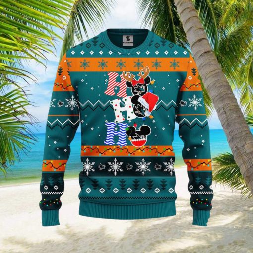 NHL San Jose Sharks Ugly Sweater Hohoho Mickey Ugly Christmas Sweater