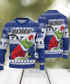 NHL St. Louis Blues Ugly Sweater Grinch Christmas Sweater