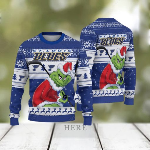 NHL St. Louis Blues Ugly Sweater Grinch Christmas Sweater