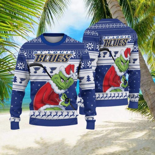 NHL St. Louis Blues Ugly Sweater Grinch Christmas Sweater