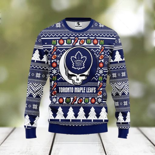 NHL Toronto Maple Leafs Ugly Sweater Grateful Dead Ugly Christmas Fleece Sweater