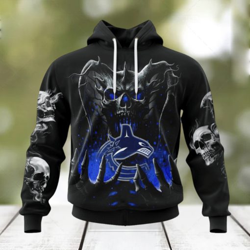 NHL Vancouver Canucks Special Skull Art Design Hoodie