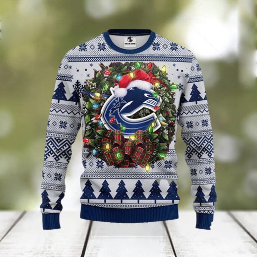 NHL Vancouver Canucks Ugly Sweater Christmas Wreath Ugly Sweater