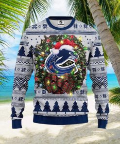 NHL Vancouver Canucks Ugly Sweater Christmas Wreath Ugly Sweater