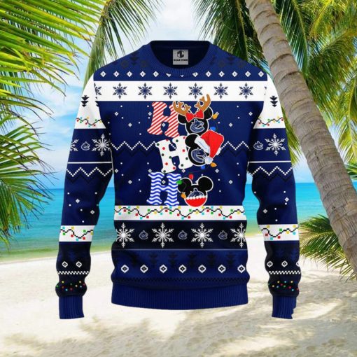 NHL Vancouver Canucks Ugly Sweater Hohoho Mickey Ugly Christmas Sweater