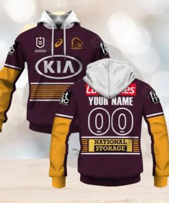 NRL Brisbane Broncos Custom Name Number 2021 Home Jersey Pullover Hoodie
