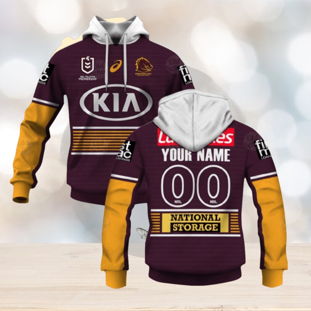 NRL Brisbane Broncos Custom Name Number 2021 Home Jersey Pullover Hoodie NRL Brisbane Broncos Custom Name Number 2021 Home Jersey Pullover Hoodie