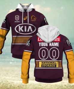 NRL Brisbane Broncos Custom Name Number 2021 Home Jersey Pullover Hoodie