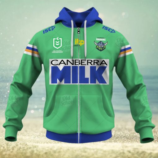 NRL Canberra Raiders Custom Name Number 2021 Heritage Zip Up Hoodie