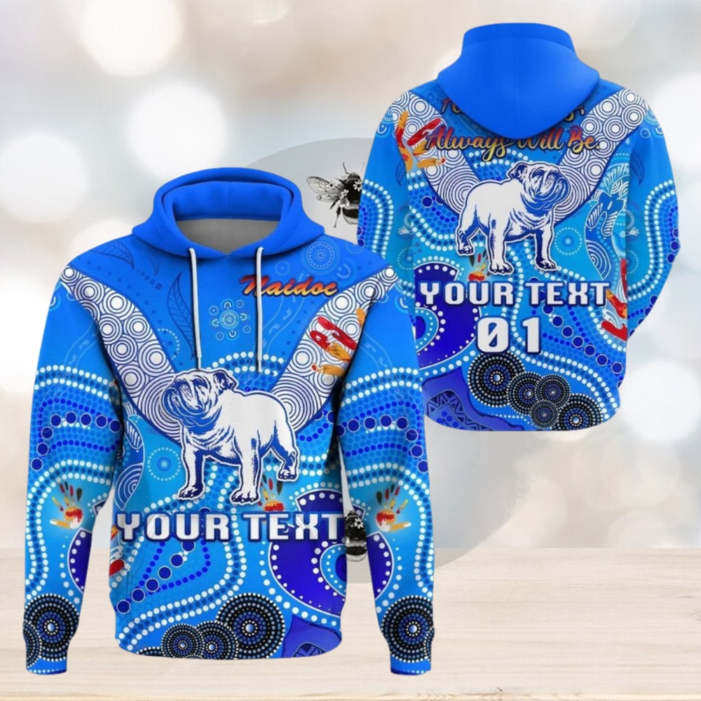 NRL Canterbury Bankstown Bulldogs Custom Name Number NAIDOC Pullover Hoodie NRL Canterbury Bankstown Bulldogs Custom Name Number NAIDOC Pullover Hoodie