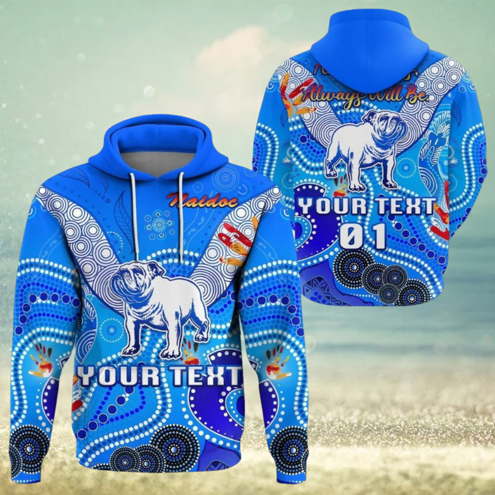 NRL Canterbury Bankstown Bulldogs Custom Name Number NAIDOC Pullover Hoodie NRL Canterbury Bankstown Bulldogs Custom Name Number NAIDOC Pullover Hoodie