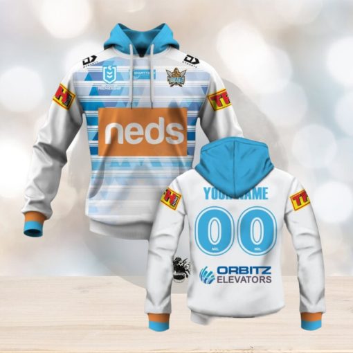 NRL Gold Coast Titans Custom Name Number 2020 Away Jersey Pullover Hoodie