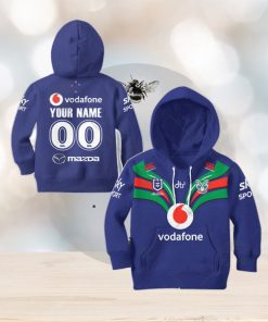 NRL New Zealand Warriors Custom Name Number 2021 Home Jersey Kids Pullover Hoodie
