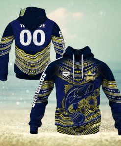 NRL North Queensland Cowboys Custom Name Number 2022 Indigenous Fishing Jersey Pullover Hoodie