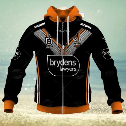 NRL Wests Tigers Custom Name Number 2022 Multicultural Jersey Zip Up Hoodie