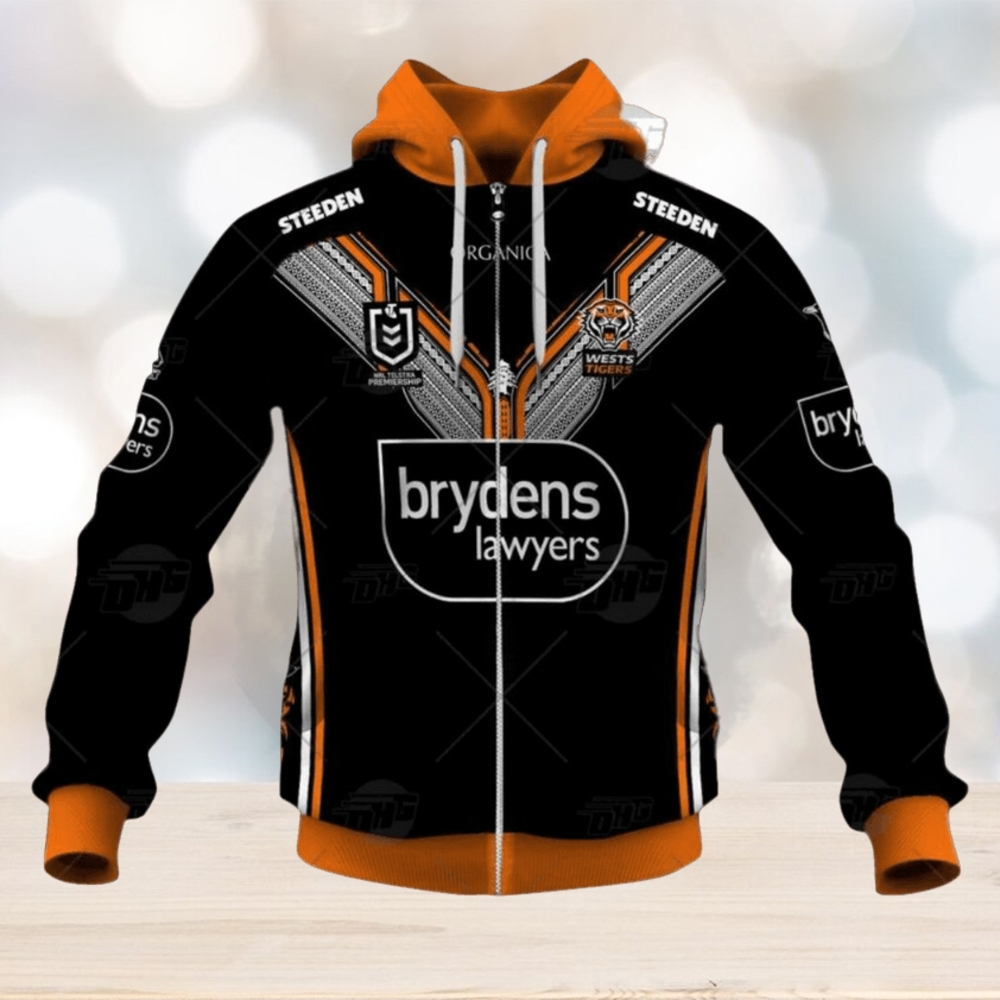 NRL Wests Tigers Custom Name Number 2022 Multicultural Jersey Zip Up Hoodie NRL Wests Tigers Custom Name Number 2022 Multicultural Jersey Zip Up Hoodie