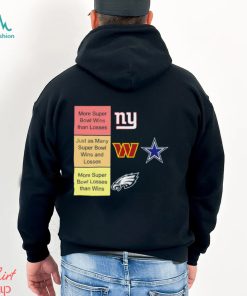 NY Giants more super bowl wins than losses Washington Commanders and Cowboys just as many super bowl wins and looses shirt
