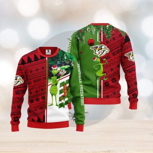 Nashville Predators Grinch & Scooby doo Christmas Ugly Sweater