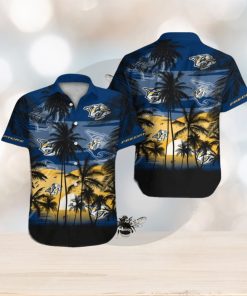 Nashville Predators Short Sleeve Button Up Tropical Shirt Hawaiian Shirt