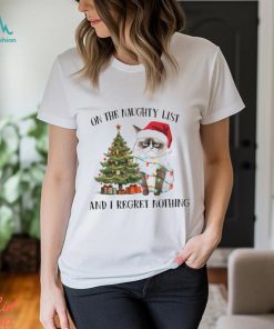 Naughty List I Regret Nothing Funny Christmas Cat Classic T Shirt