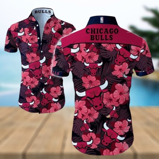 Nba Chicago Bulls Tropical Summer Hibiscus Flowers Trendy Hawaiian Shirt V3 Aloha Shirt